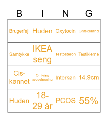 Peach bingo Card