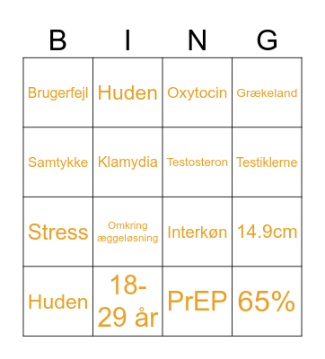 Peach bingo Card