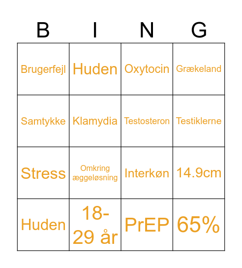 Peach bingo Card
