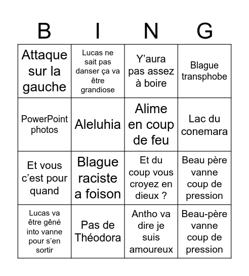 Bingo de deux coco Bingo Card