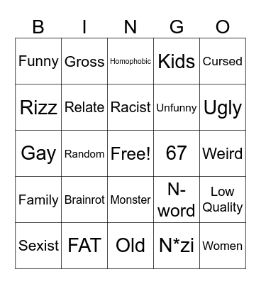 OFFENSIVE AI MEMES Bingo Card