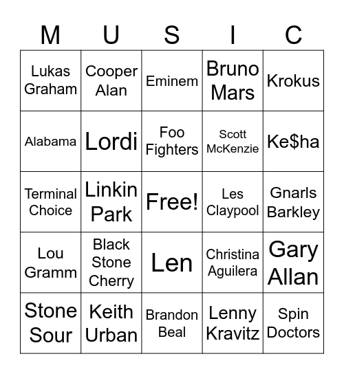 Music_05232026 Bingo Card