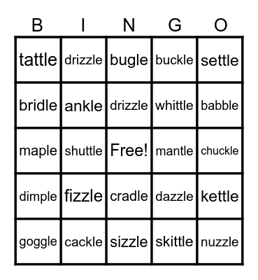 UFLI Lesson 75 Bingo Card