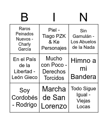 BINGO PATRIO Bingo Card