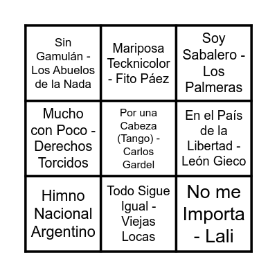 BINGO PATRIO Bingo Card