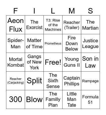 Movies_05232026 Bingo Card