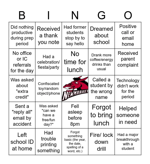 End of the year! Bingo Card