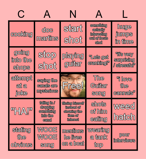 Canal Boat Bingo Card
