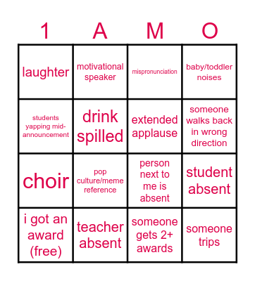 2026 awards ceremony Bingo Card