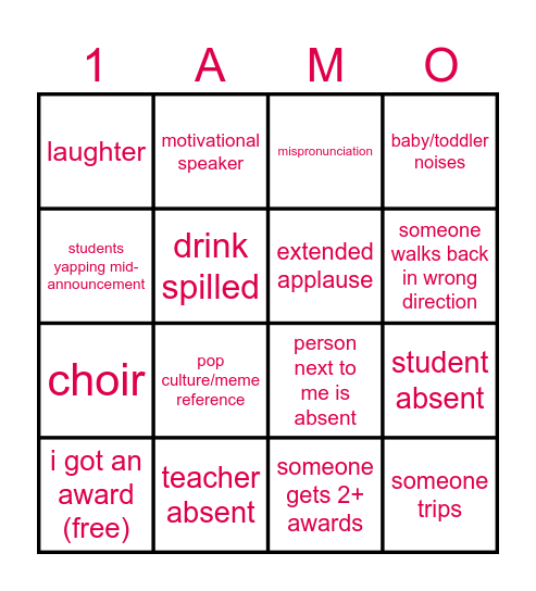 2026 awards ceremony Bingo Card