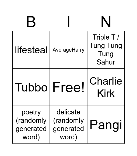 TRYING TO GET THEM TO SAY THIS Bingo Card