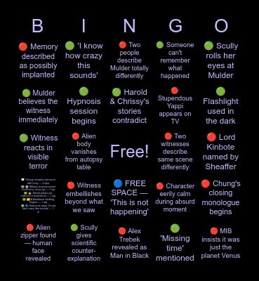 👽 Jose Chung's From Outer Space 👽 Bingo Card