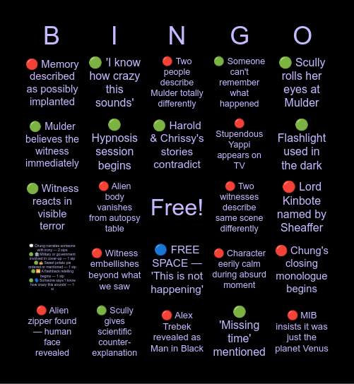 👽 Jose Chung's From Outer Space 👽 Bingo Card