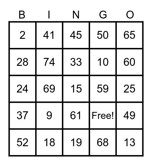 Bingo Card