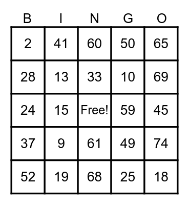 Bingo Card