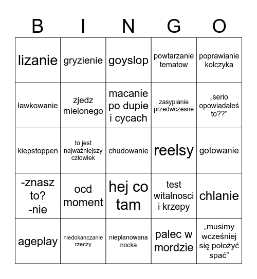 dałn hingo Bingo Card