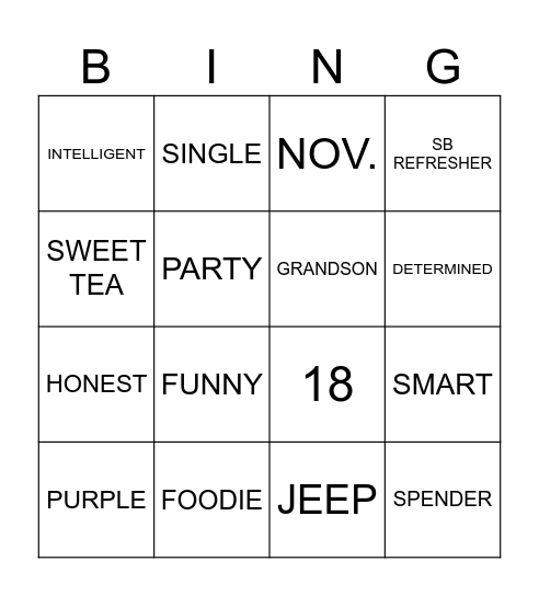 ALL ABOUT DREW Bingo Card