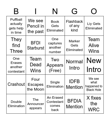 TPOT 23 Bingo Card