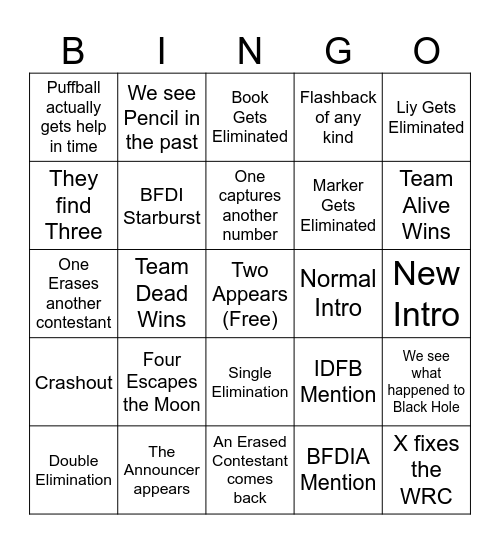 TPOT 23 Bingo Card