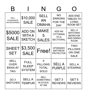 ASHLEY BINGO Card