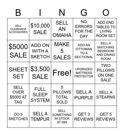 ASHLEY BINGO Card