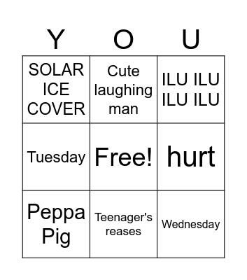 YouTube  Bingo Card