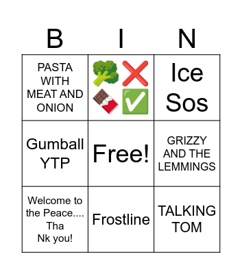 Symulbingo Card
