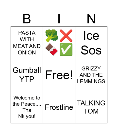 Symulbingo Card