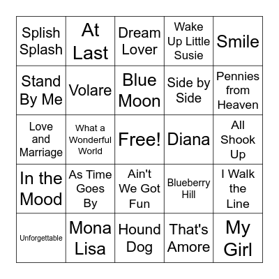 Music Bingo Card