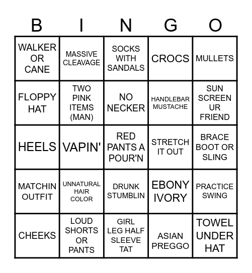 SAT BYRON BINGO Card