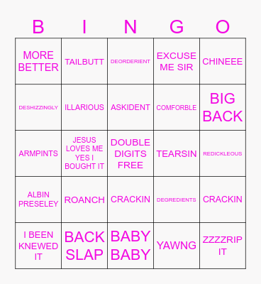 MAYLEAH'S LINGO BINGO Card