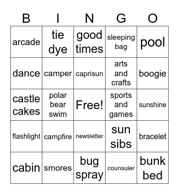CAMP BINGO Card