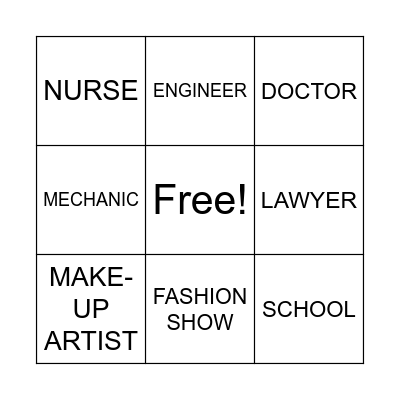 JOBS BINGO Card