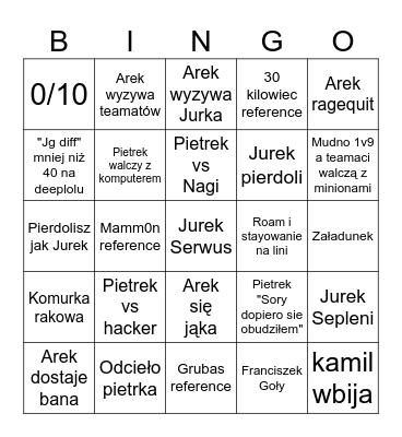 LOL Bingo Card