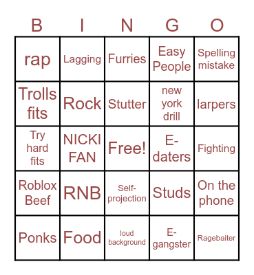 Keystone bingo Card