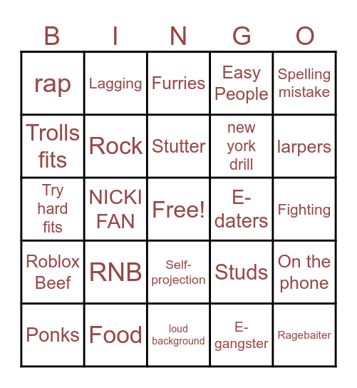 Keystone bingo Card