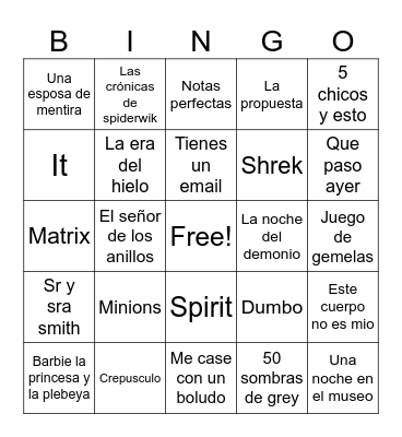 Bingo de Pelis Bingo Card