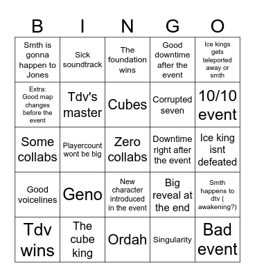 Shattered Bingo Card