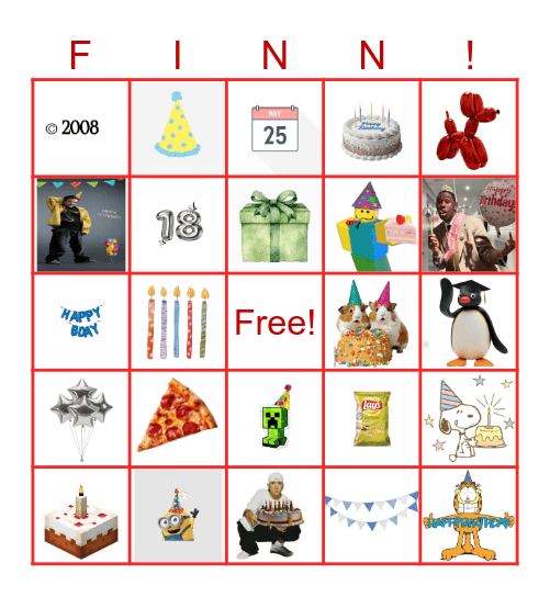 Bday Bingo Card