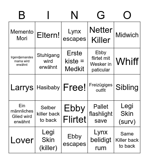 Wo sind die fische Kian? Bingo Card