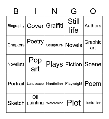 Art Bingo Card