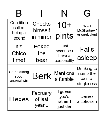 Chico Bingo Card