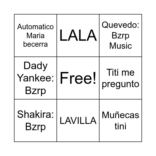 Cumple Juana Bingo Card