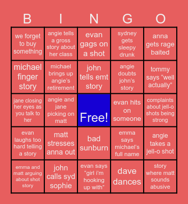 INDY 500 BINGO Card