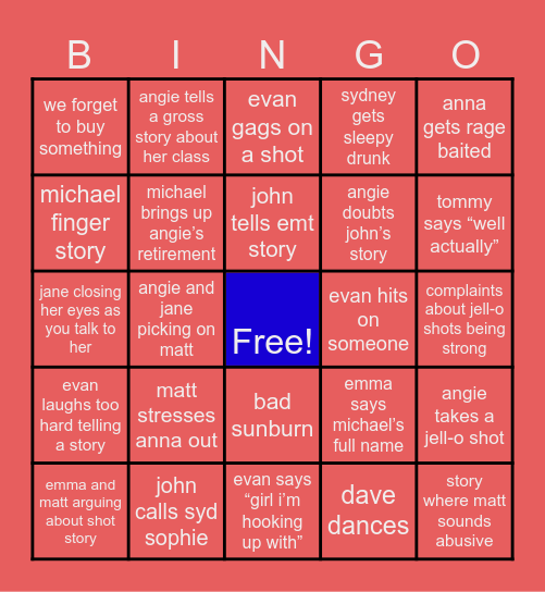 INDY 500 BINGO Card