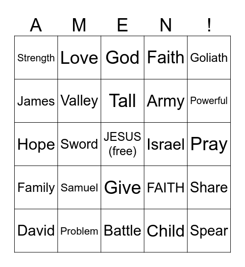 IN THE NAME OF THE LORD ALMIGHTY Bingo Card