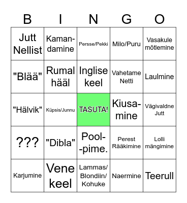 Marge Bingo Card