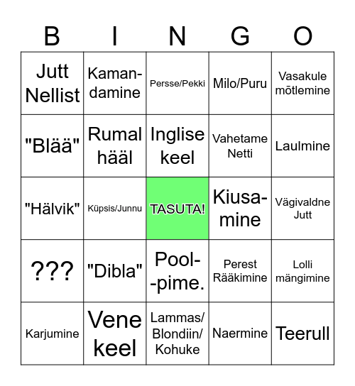 Marge Bingo Card