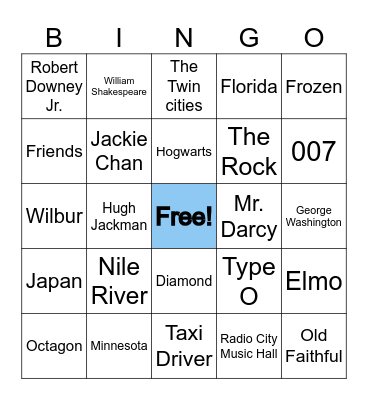 Trivia Bingo Card