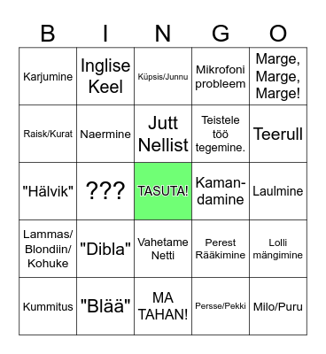 Maarika Bingo Card